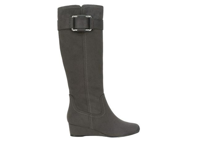Women's Impo Genia Knee High Wedge Boots in Gunmetal color