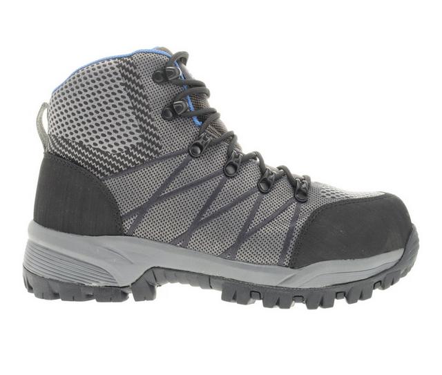 Men's Propet Traverse Waterproof Work Boots in Grey/Blue color