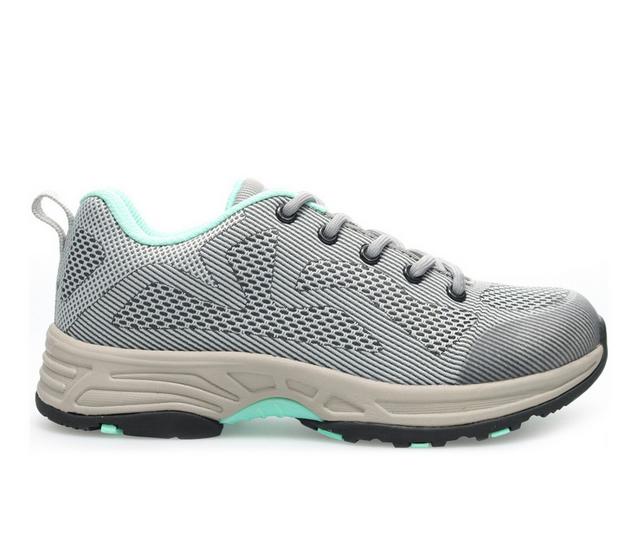 Women's Propet Cora Water Resistant Hiking Shoes in Grey MInt color