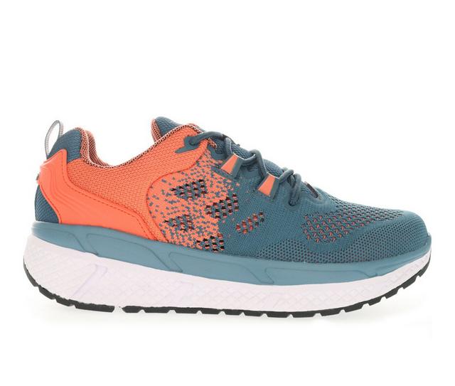 Women's Propet Ultra Walking Shoes in Teal/Coral color
