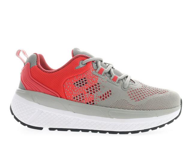 Women's Propet Ultra Walking Shoes in Lt Grey/Salmon color