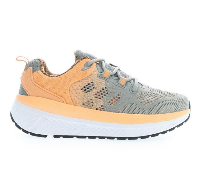 Women's Propet Ultra Walking Shoes in Grey/Peach color