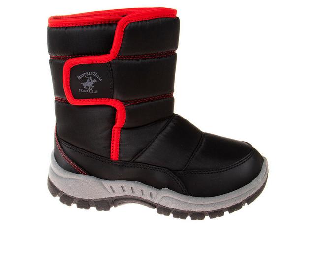 Boys' Beverly Hills Polo Club Little Kid & Big Kid Sitka Steps Winter Boots in Black/Red color