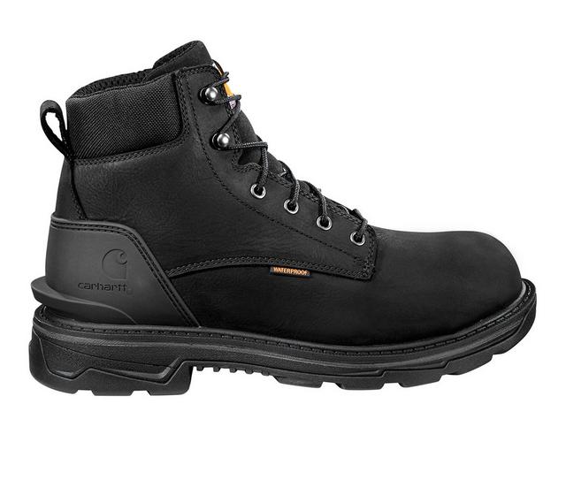 Men's Carhartt FT6000 Ironwood 6" Waterproof Soft Toe Work Boots in Black color