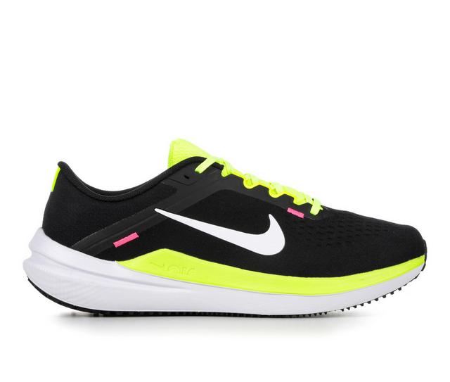Men's Nike Air Winflo 10 Running Shoes in Black/Volt/Pink color