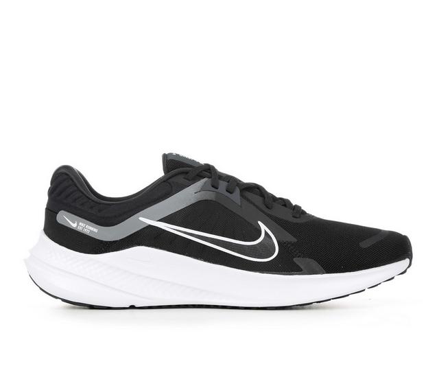 Men's Nike Quest 5 Running Shoes in Black/White 001 color
