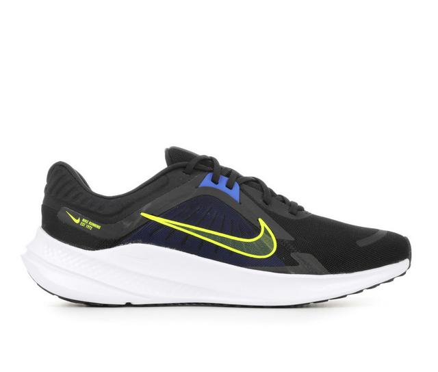 Men's Nike Quest 5 Running Shoes in Black/Volt/Blue color
