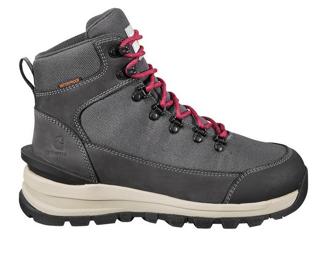 Women's Carhartt FH6587 Women's Gilmore 6" WP Alloy Toe Work Shoes in Dark Grey color