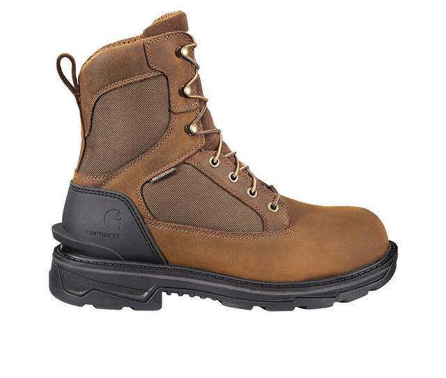 Men's Carhartt FT8500 Ironwood 8" WP Alloy Toe Work Boots in Brown color