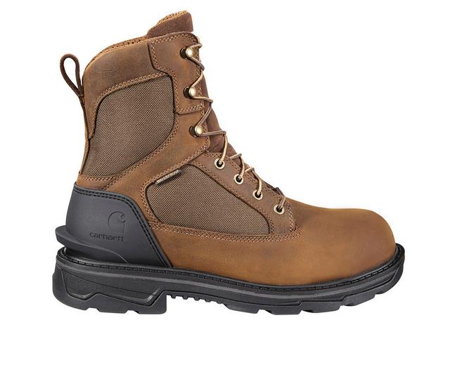Men's Carhartt FT8000 Ironwood 8" WP Soft Toe Work Boots in Brown color