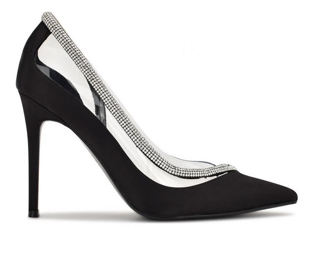 Women's Nine West Finna Special Occasion Shoes in Black/Clear color