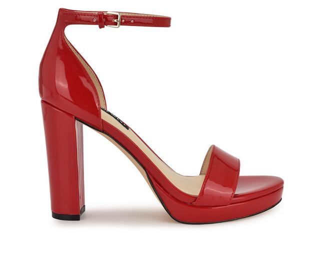 Women's Nine West Elope Dress Sandals in Red Patent color