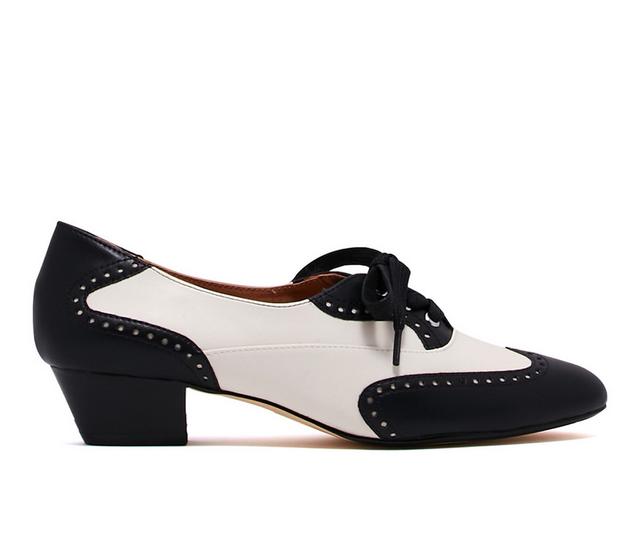 Women's Chelsea Crew Demi Low Heel Oxfords in Black/Bone color