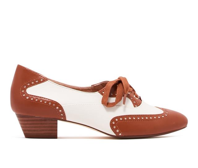 Women's Chelsea Crew Demi Low Heel Oxfords in Tan/Bone color