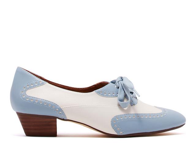 Women's Chelsea Crew Demi Low Heel Oxfords in Blue/Bone color