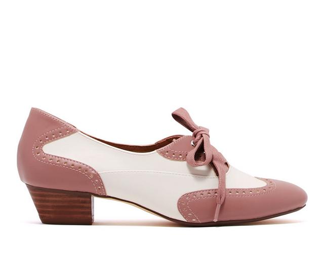 Women's Chelsea Crew Demi Low Heel Oxfords in Mauve/Bone color