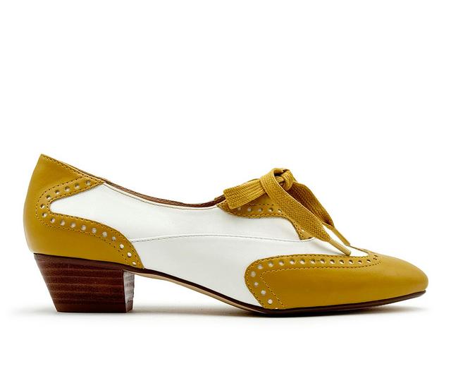 Women's Chelsea Crew Demi Low Heel Oxfords in Mustard/White color