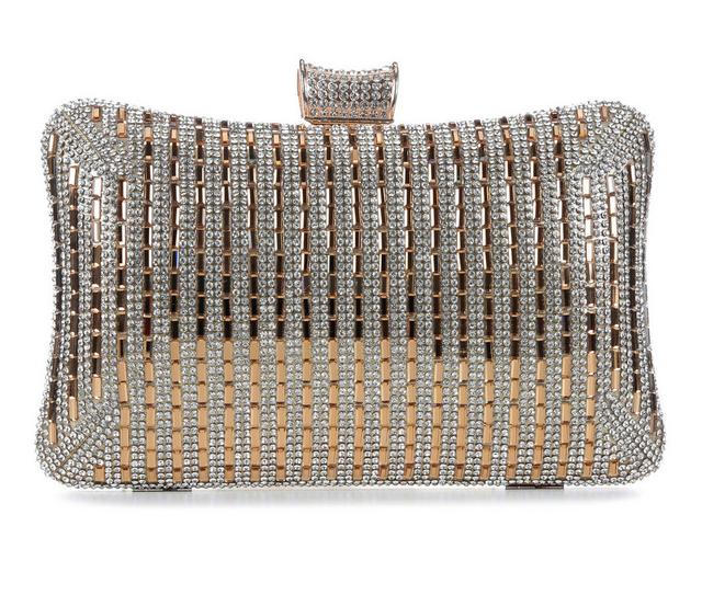Vanessa Crystal Curve Clutch in Gold color