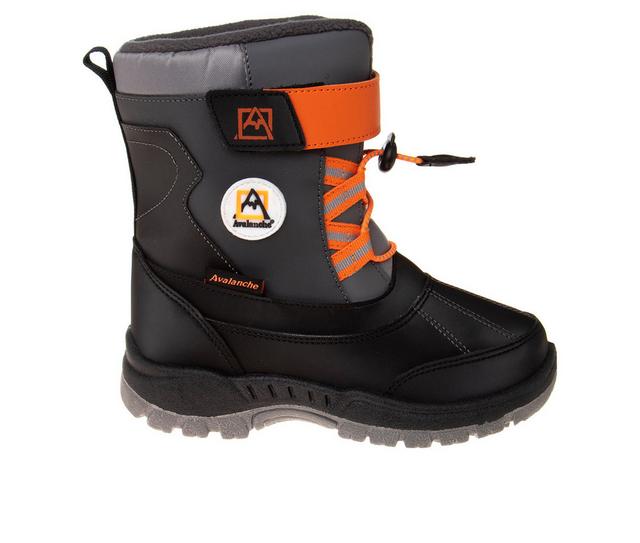 Boys' Avalanche Toddler & Little Kid Chilling Adventures Winter Boots in Grey/Blk/Orange color