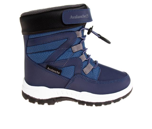 Boys' Avalanche Toddler & Little Kid Alaskan Groove Winter Boots in Navy/Grey color