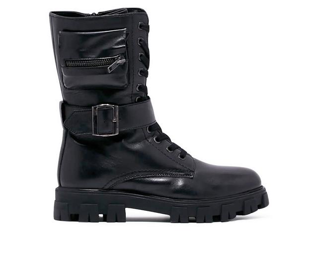 Women's Chelsea Crew Scandal Combat Boots in Black color