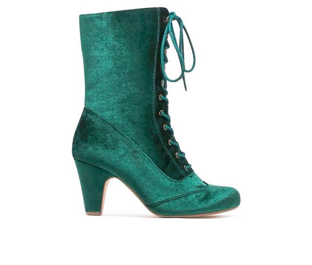 Women's Chelsea Crew Claire Lace Up Mid Calf Booties in Green color