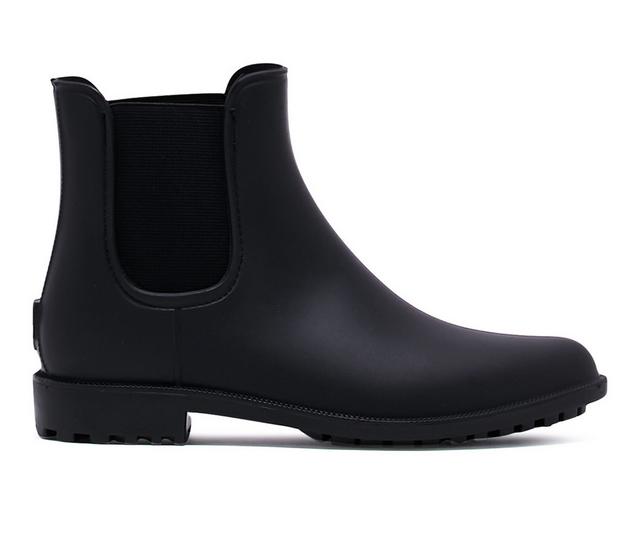 Women's Chelsea Crew Rainy Waterproof Rain Boots in Black color