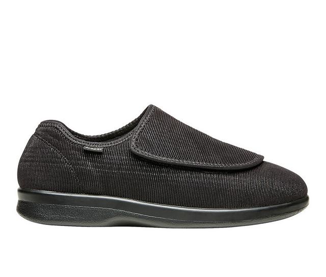 Propet Men's Cush N Foot Slippers in Black Corduroy color