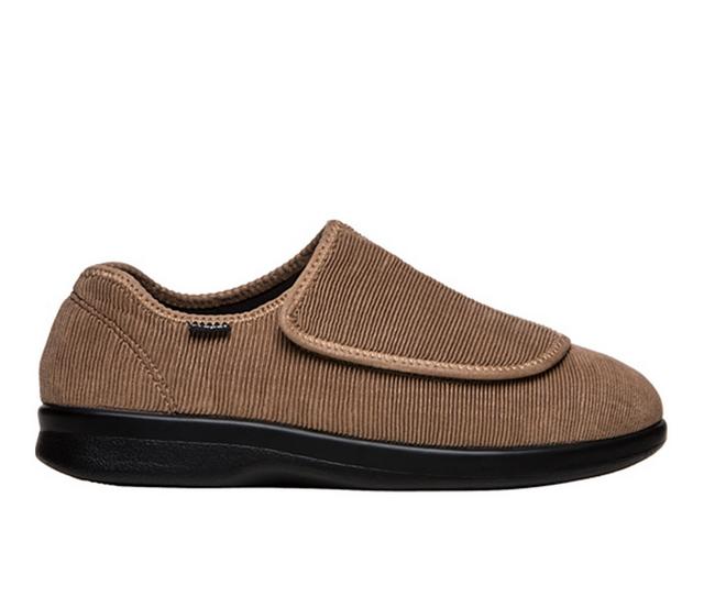 Propet Men's Cush N Foot Slippers in Sand Corduroy color