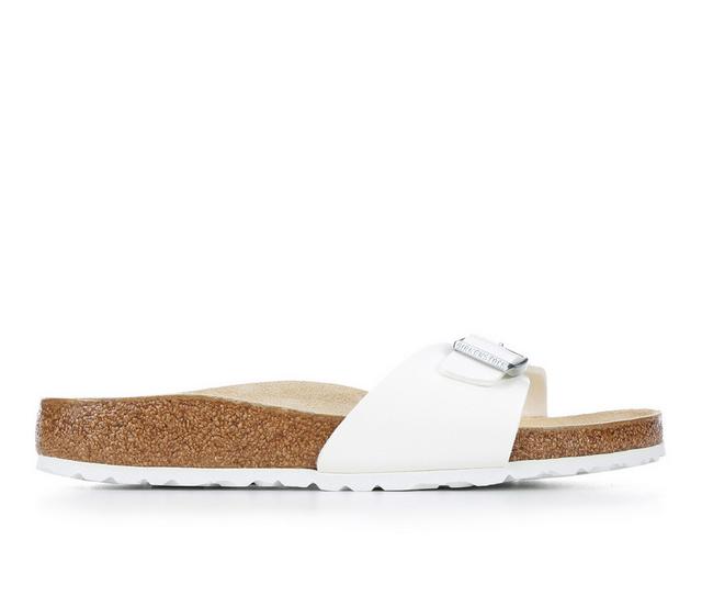 Women's Birkenstock Madrid Footbed Sandals in White Birko-Flo color