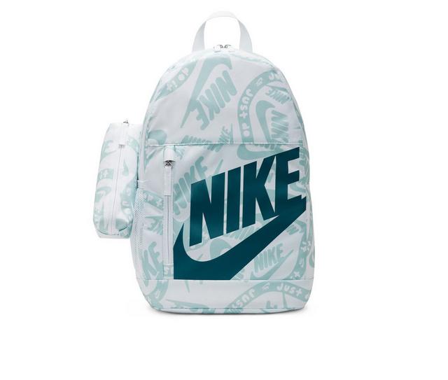 Nike Youth Elemental Print Backpack in Y White Teal color