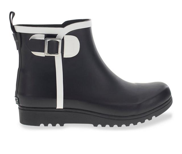 Women's Chooka Atlas Buckle Bootie Rain Boots in Black color