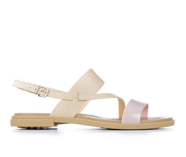 Women's Crocs Tulum Shimmer Sandal in Pink Clay color