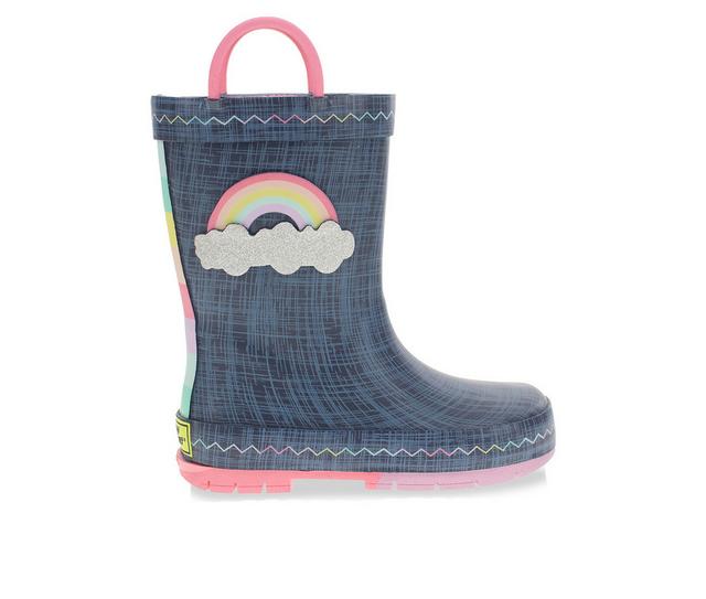 Girls' Western Chief Toddler & Little Kid Jean Patch Rain Boots in Blue color