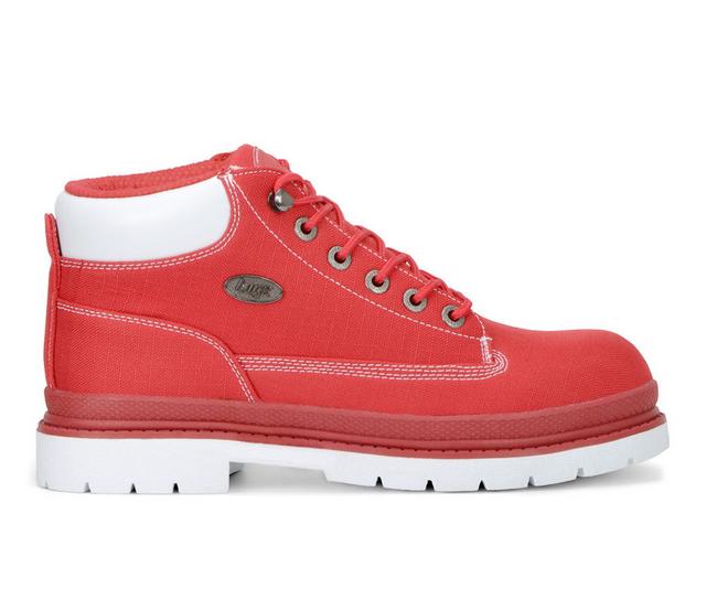 Men's Lugz Drifter Ripstop Men's Casual Boots in Red/White color