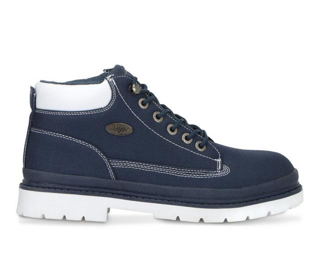 Men's Lugz Drifter Ripstop Men's Casual Boots in Navy/White color