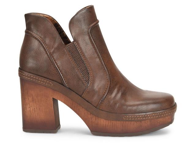 Women's Korks Robin Block-Heel Booties in Dk Brown color