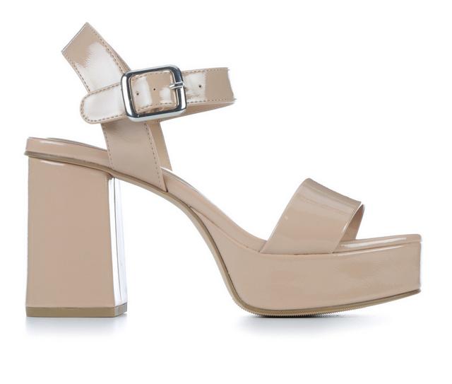 Women's Y-Not Macey Platform Dress Sandals in Ivory Patent color