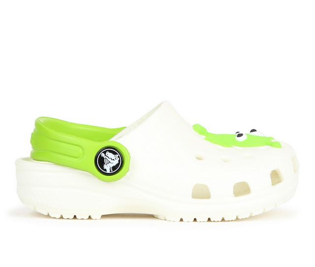 Boys' Crocs Infant Classic Alien Character Clog 4-10 in White/Green color