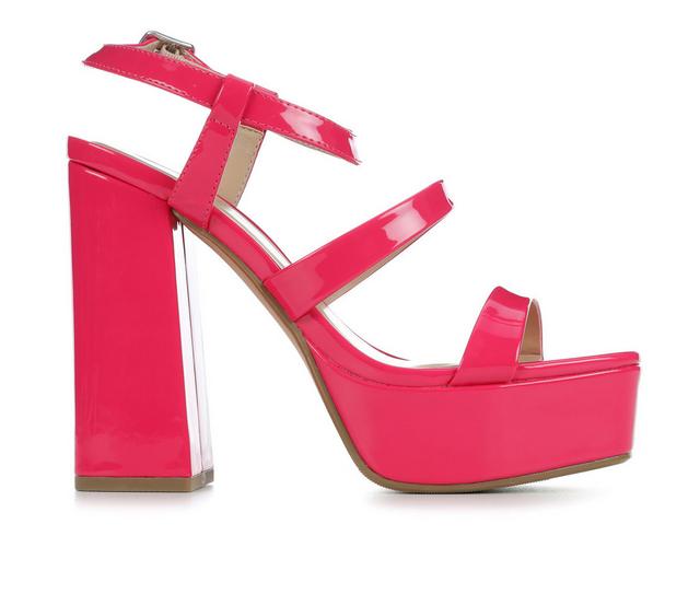 Women's Y-Not Icing Platform Dress Sandals in Fuchsia Mirror color