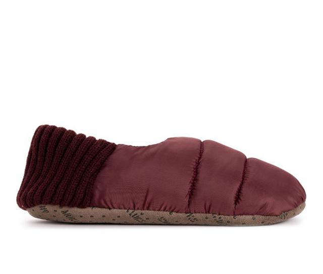 MUK LUKS Quilted Bootie Slippers in Oxblood color