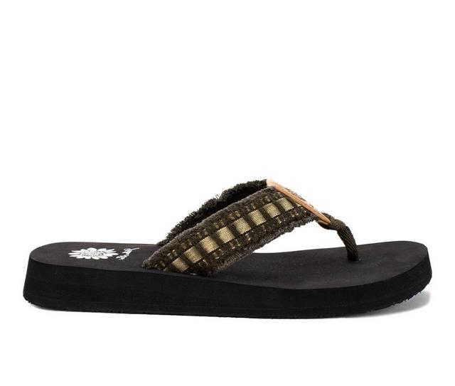 Women's Yellow Box Fulmar Flip-Flops in Olive color