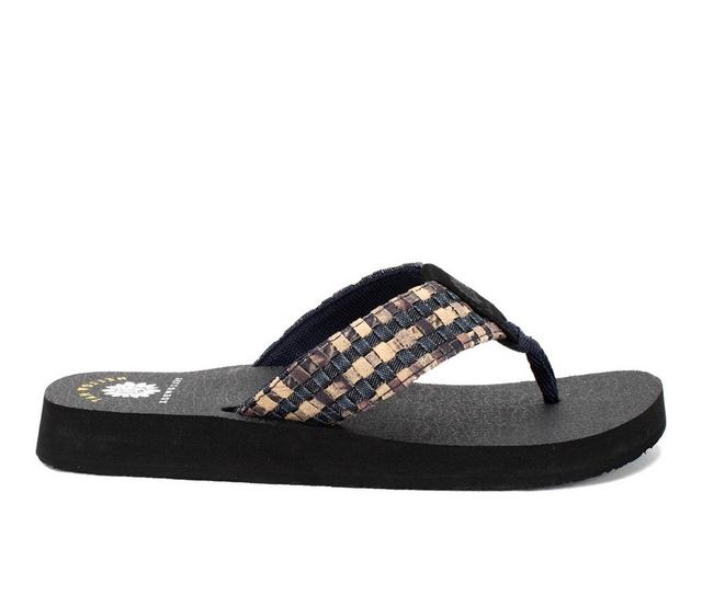 Women's Yellow Box Naddy Flip-Flops in Dark Denim color