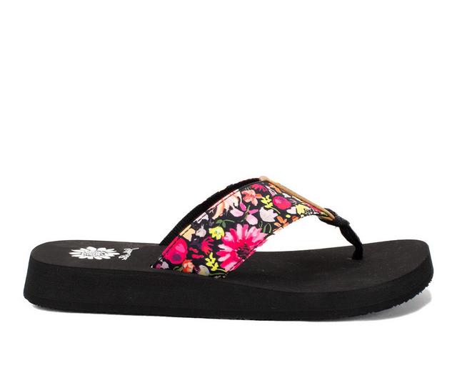 Women's Yellow Box Fanya Flip-Flops in Black color