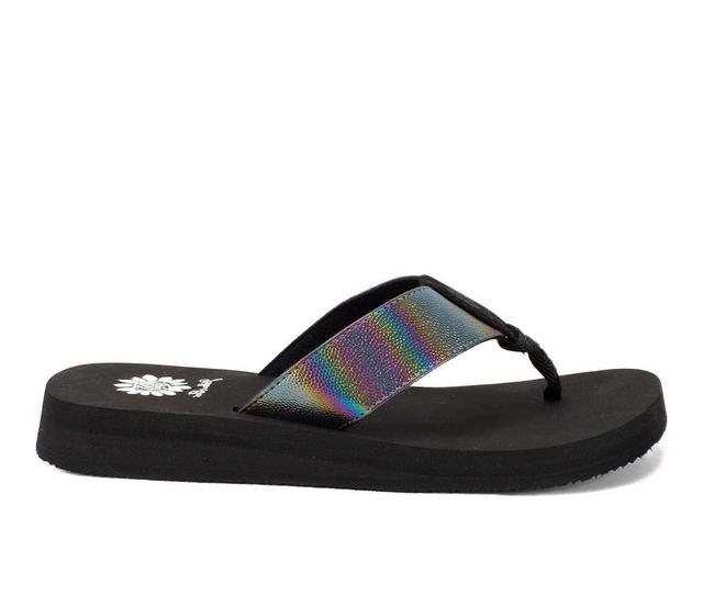 Women's Yellow Box Flamber Flip-Flops in Black Multi color