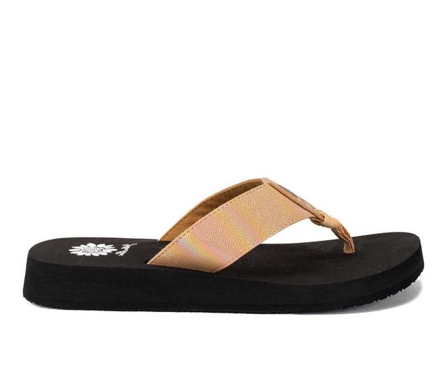 Women's Yellow Box Flamber Flip-Flops in Tan color