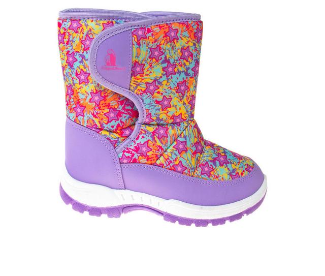Girls' Rugged Bear Little Kid & Big Kid Flower Colorsplash Winter Boots in Purple/Multi color