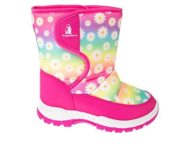 Girls' Rugged Bear Toddler & Little Kid Aurora Flowers Winter Boots in Fuchsia/Multi color