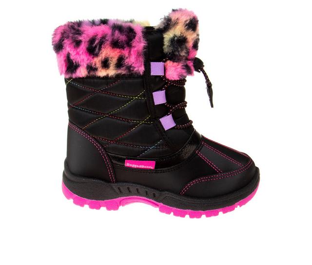 Girls' Rugged Bear Toddler & Little Kid Color Rawr Winter Boots in Black/Multi color