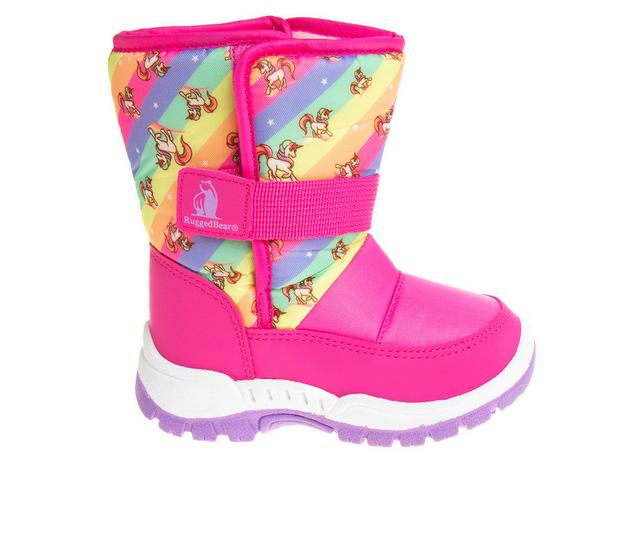 Girls' Rugged Bear Toddler & Little Kid Rainblocks Winter Boots in Fuchsia/Multi color